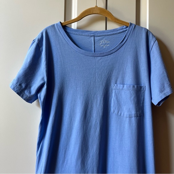 Like New J.Crew Women Short-sleeve Summer T-shirt Dress Blue size M - Picture 3 of 4